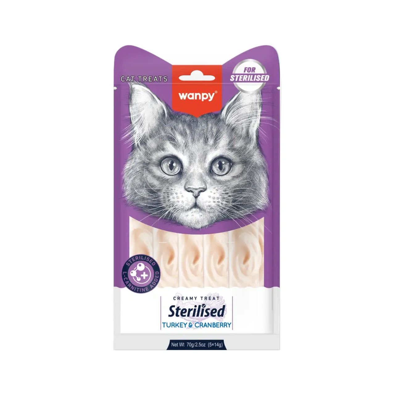 Wanpy Sterilised Creamy Lickable kalkun og tranebær 70 g